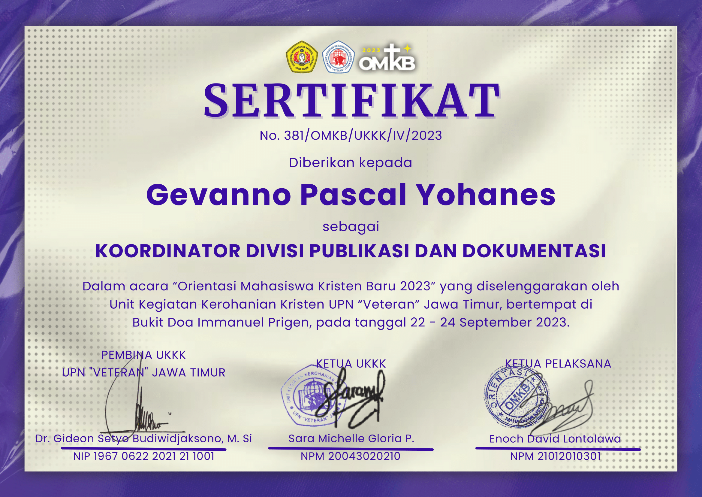 Certificate